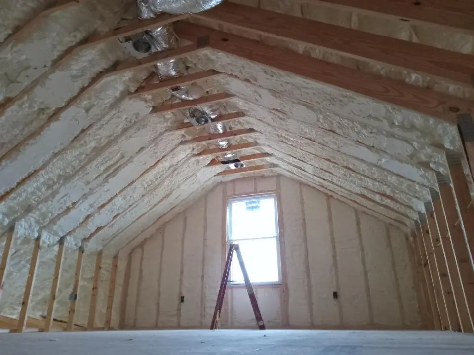 Spray foam roofing application for Crawl Space Insulation project in Biddeford